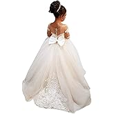 Magicdress Princess Bow Long Girls Lace Dresses Kids Wedding First Communion Tulle Ball Gown 57