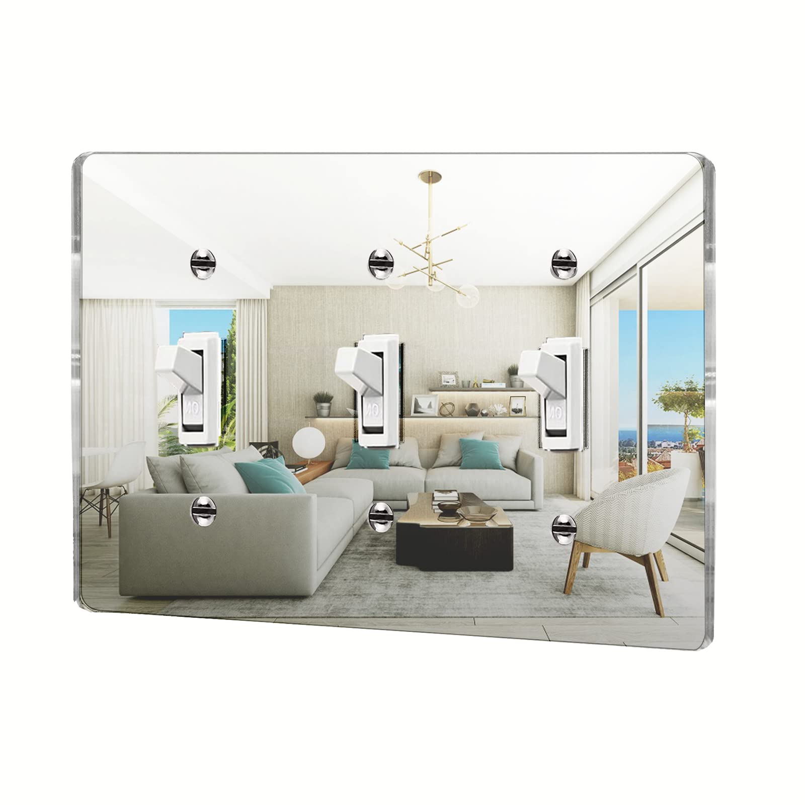Photo 1 of 1 Pcs Mirror Light Switch Plate Acrylic Decorative Wall Outlet Cover Mirror Switch Plates Triple Rocker Wall Plates