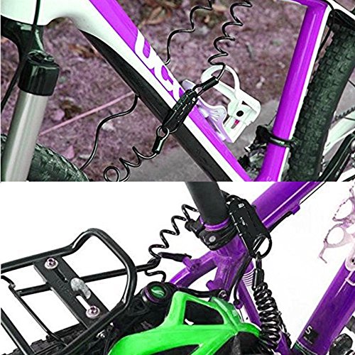 Qiorange ET-152 Mini Portable Anti-theft Resettable 3 Digit Bike Bicycle Cycling Spring Combination Cable Lock Senior Travel Luggage Locks Helmet Lock, 4x 1500mm (Blcak)