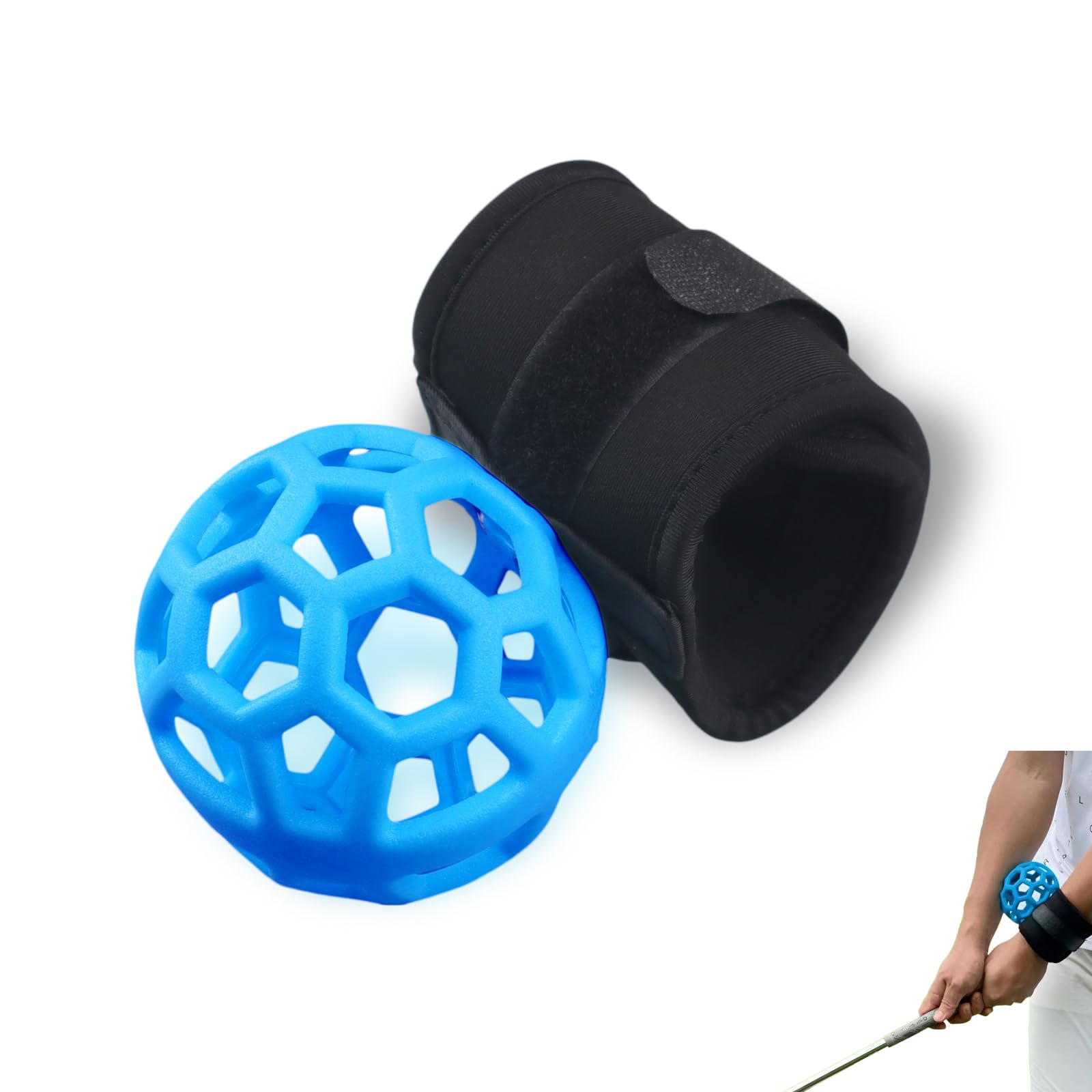 Pcmursal Golf Swing Corrector, Golf Training Ball, Uniquely Shaped Comfortable Golf Swing Trainer, Lightweight Golf Training aid Ball with Adjustable Wrist Strap, Golf Training Ball for Beginners