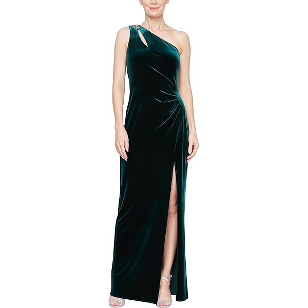 women's born famous off-the-shoulder velvet holiday dress Simona Maghen Off Shoulder Velvet Dress with Faux Fur Cuffs Black 2-12 2 / Black main image 0