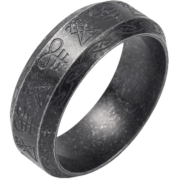 Bague Croix Satanique Gothic Homme Acier Inoxydable - Anneau Retro Biker Taille 7-13