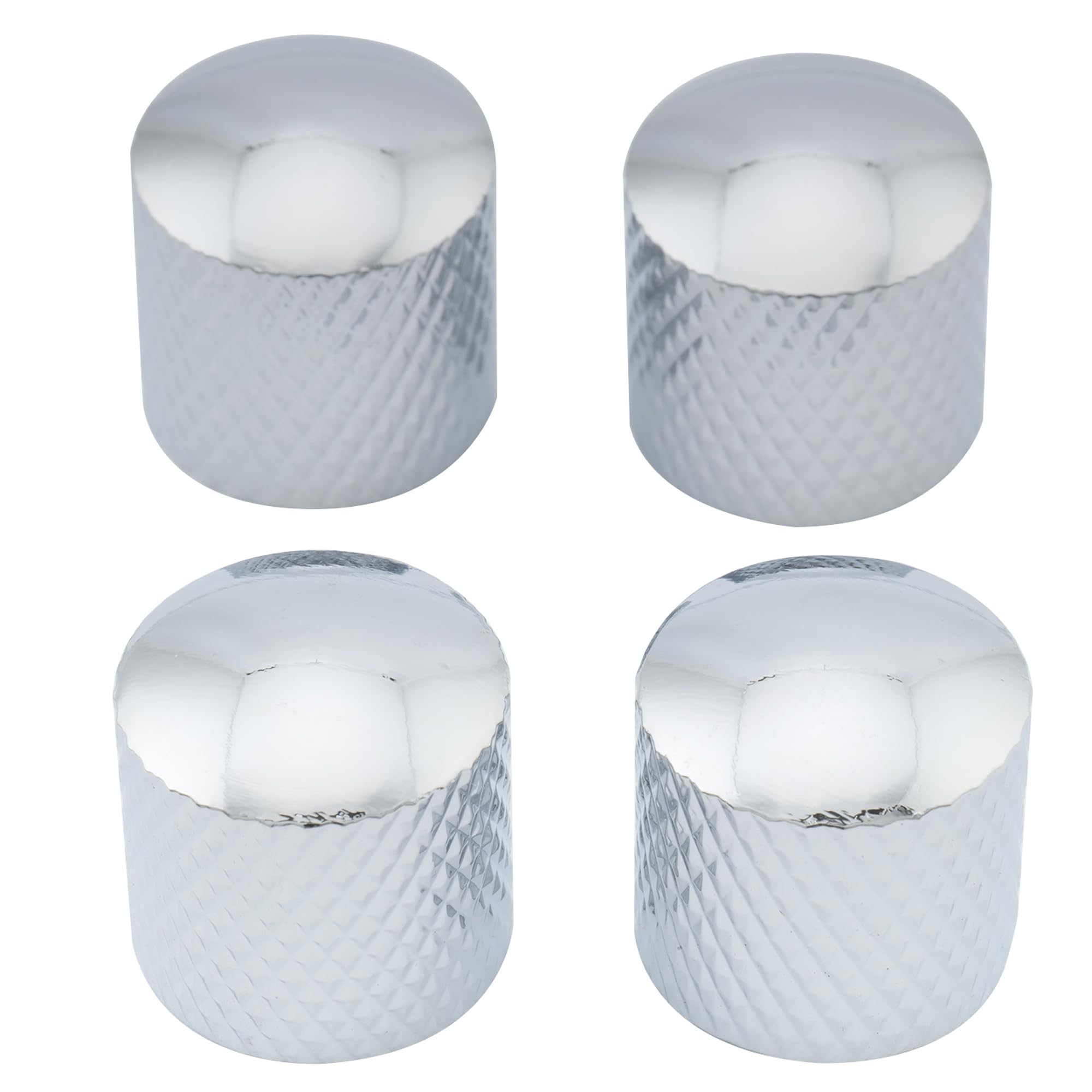 Musiclily Metric Metal Dome Knobs Volume Tone Control Knobs for Tele Electric Guitar or Precision Bass,Chrome (4 Pcs)