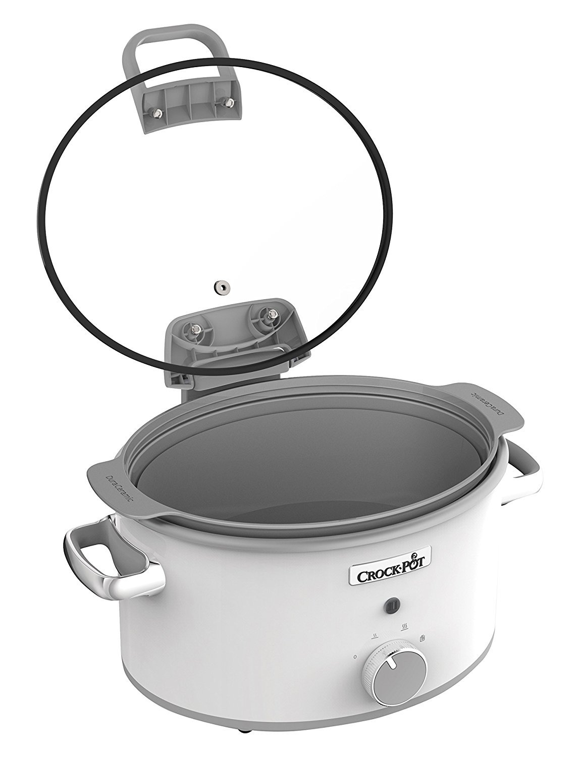 Crock-Pot CSC038 Duraceramic Saute Slow Cooker with Hinged Lid, 4.5 Litre, White — image 1