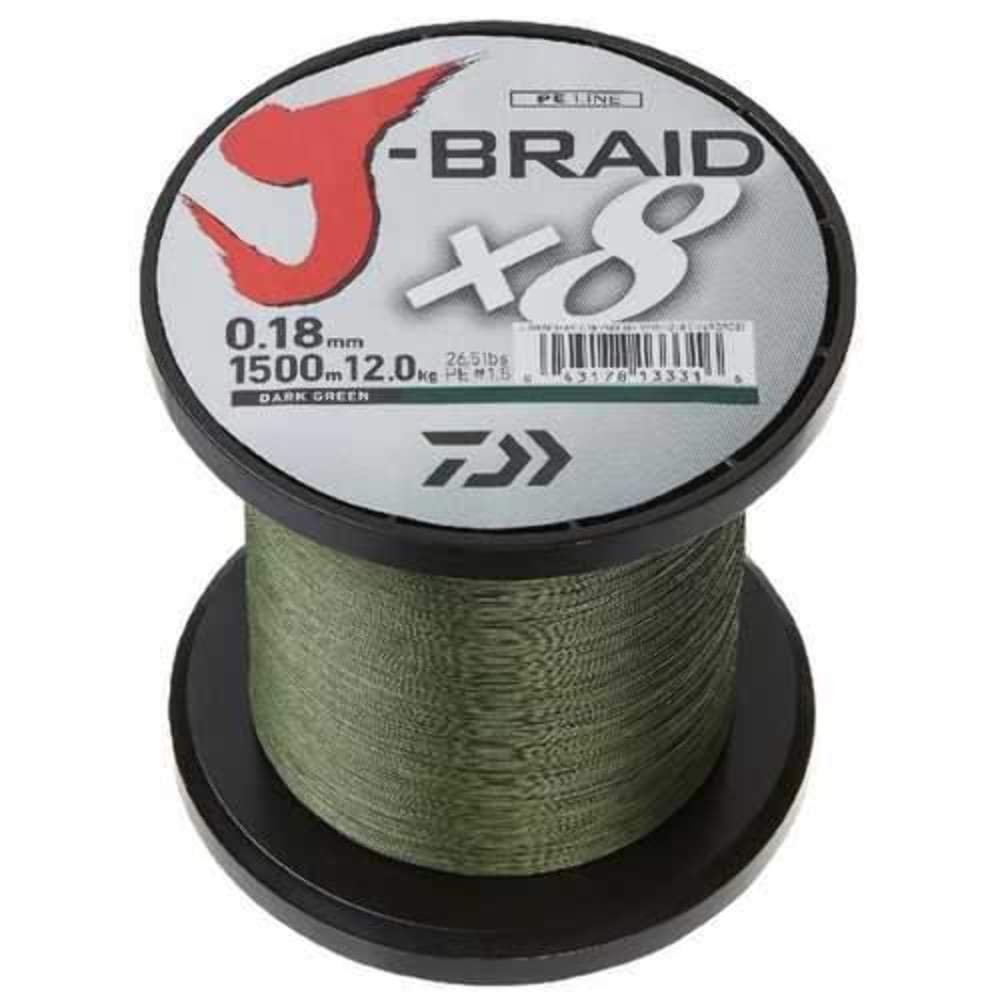 Daiwa Unisex's J x4 Braided Line, Dark Green, 20 lb