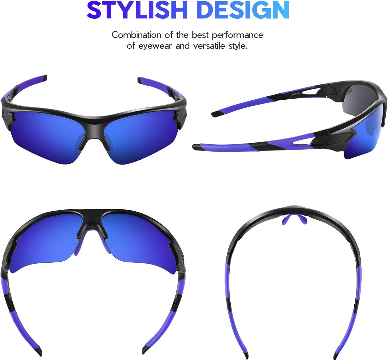 BEACOOL Polarized Sunglasses for Men Women & Youth, Matte Blue - Image 3