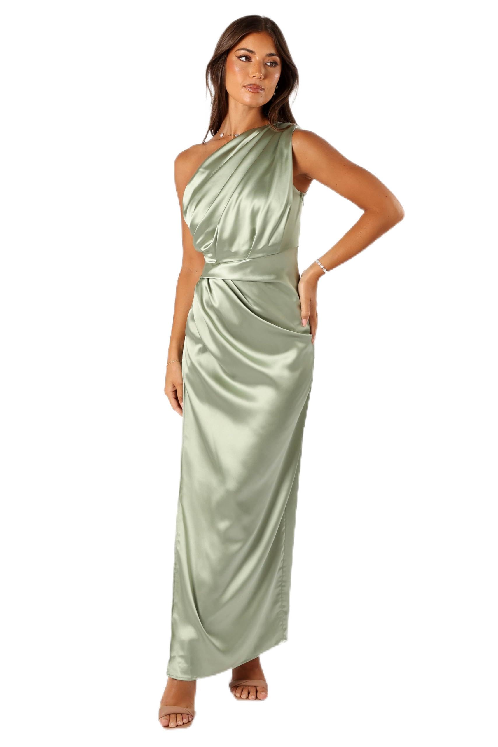 Petal & Pup Nadia One Shoulder Maxi Dress – Sage 4