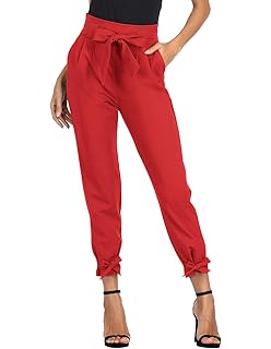 pants with bow at waist
