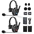 SYNCO XTalk XPro2 X2 Wireless Intercom Headset System 2.4GHz Full Duplex Wireless Communication Headset 500M/1640FT with Noise Reduction Program for Movie Shoot Live Show Stage Performance (2 Persons)