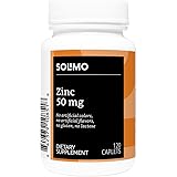Amazon Brand - Solimo Zinc 50mg, 120 Caplets, Four Month Supply