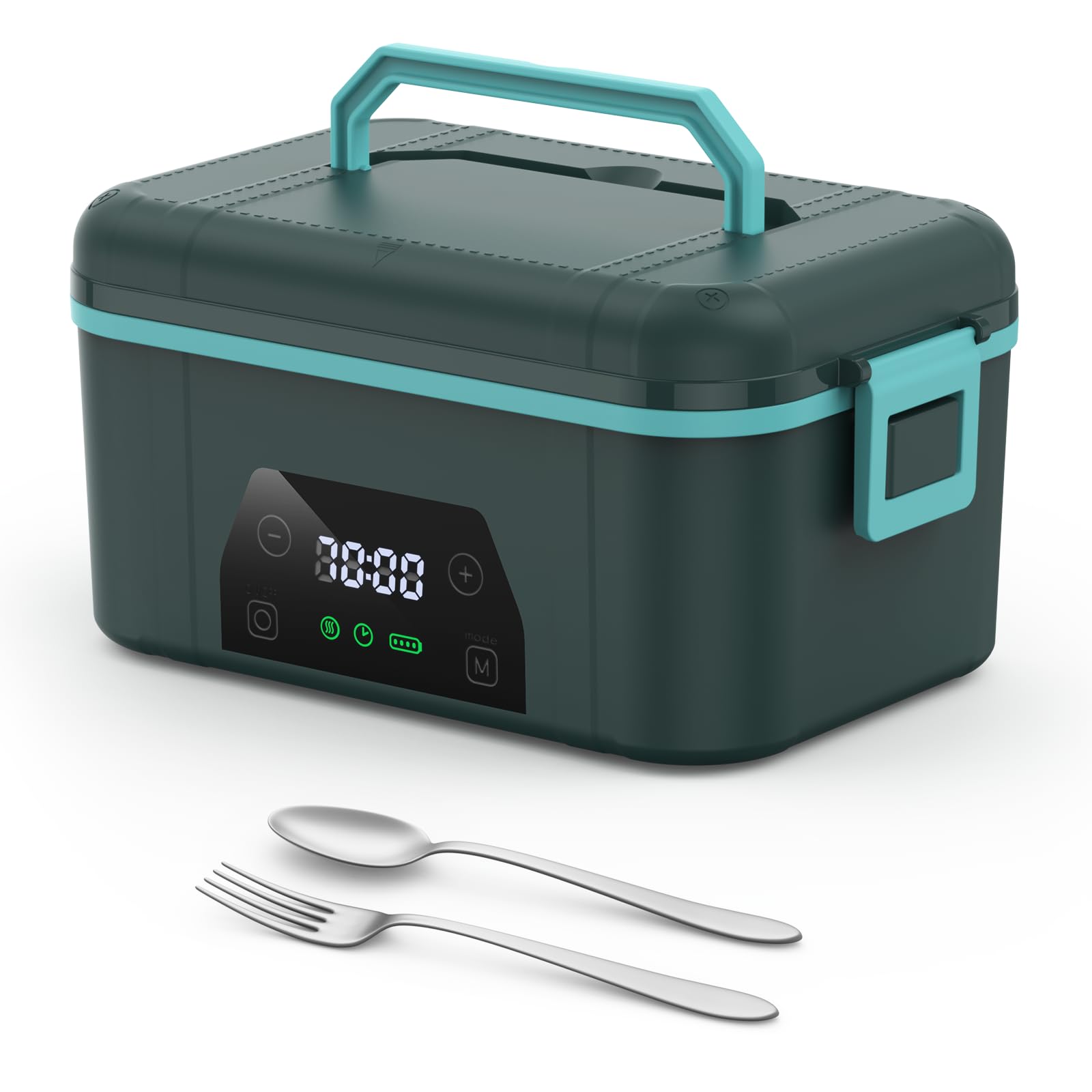 Photo 1 of BOSPEWTSE Cordless Heated Lunch Box, Smart Timer Automatic Heating Food Warmer for Adults, 5.5-Cup Portable Electric Lunch Container with Handheld Insulated Bag?Dark Blue?