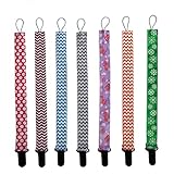 ilovebaby Pacifier Clip 2-Sided Design, Holder for Girls and for Boys Unisex. Multi-design, Pack of 7