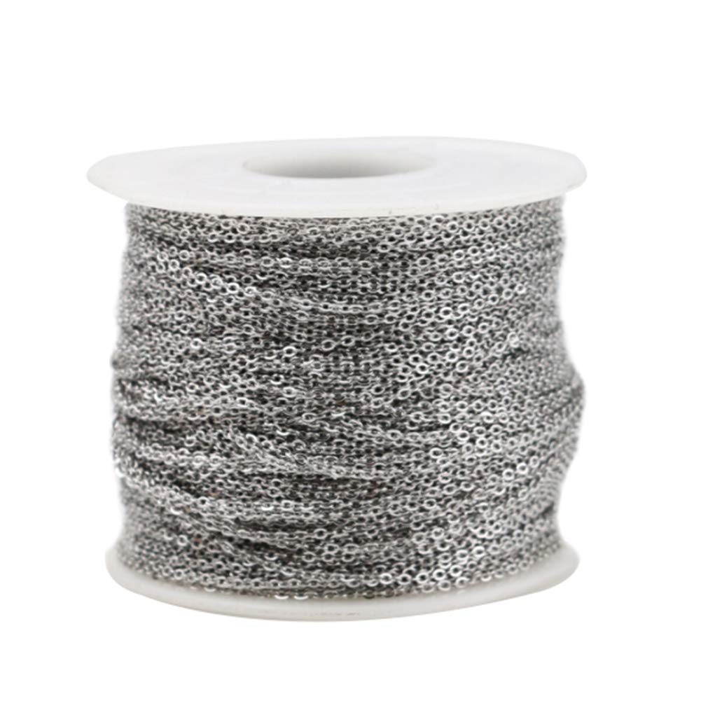 Asudaro 10 Metre Stainless Steel Cable Chain Metal Chain Link Chain Link Chain Link Chain for Jewellery Making, 1mm, Stainless steel