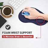 New Horrizon Mouse Mat Black Anti-Slip Gel Foam Wrist Support Blue Regular view 7