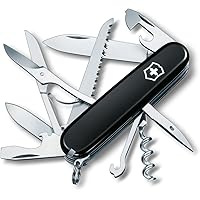 Victorinox Huntsman Swiss Army Knife, 15 Functions, Swiss Made Pocket Knife with Large Blade, Screwdriver, Scissors and Wood