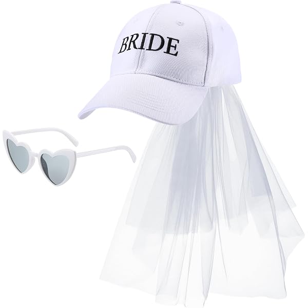 Sparkly Bride Sun Visor with Detachable Veil Bachelorette Party Hat Adjustable Amazon.com: Nicky Bigs Novelties Morph Bride Sun Visor with  main image 3