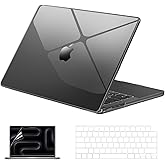 EooCoo Case Compatible with MacBook Pro 14 inch 2026-2021 M5-M1 Pro/Max Chip, Hard Shell Cases with Keyboard Cover, Screen Protector - Crystal Black