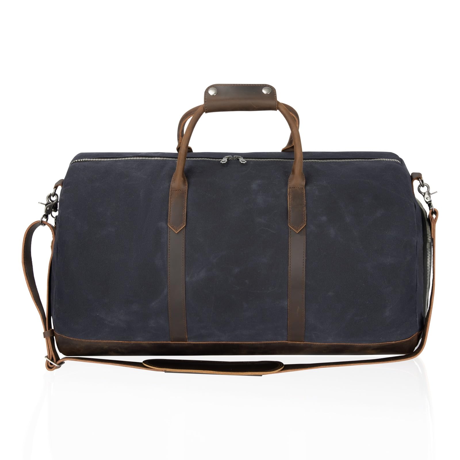 Waxed Canvas Weekender Duffle Bag, Vintage Style