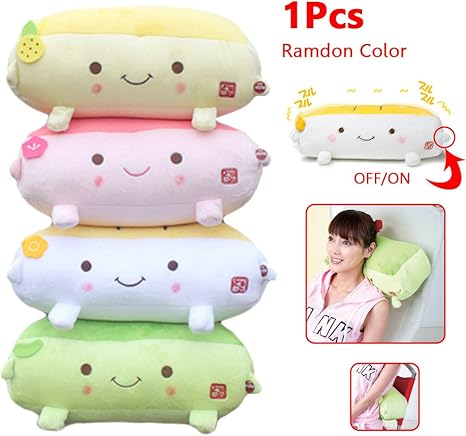Hannari Grapefruit Tofu Massage Vibrational Pillow Cushion Plush