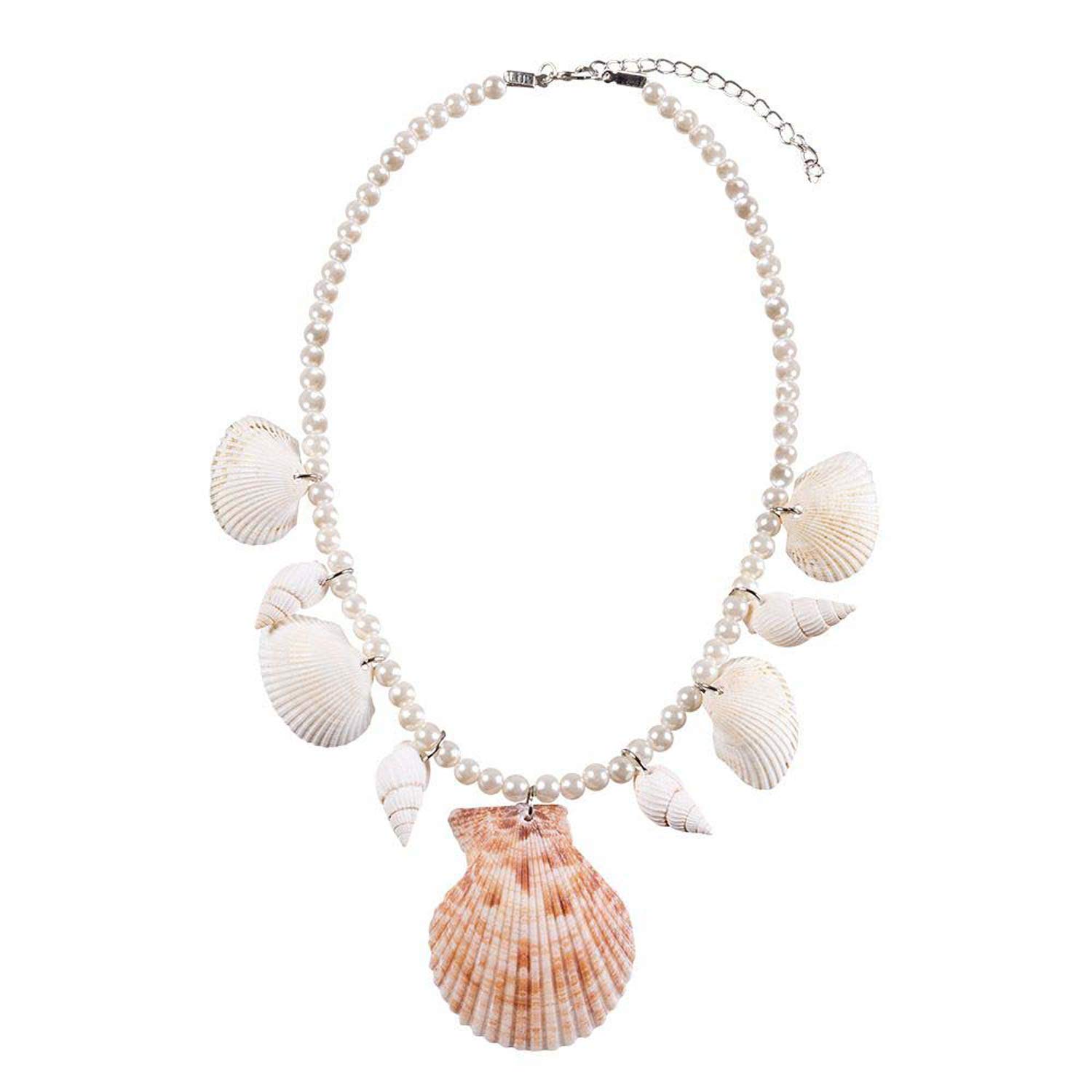 Boland 51031 Mermaid Necklace with Shells and Pearls for Adults, Costume Jewellery, Carnival, Carnival, Carnival, Theme Party, Halloween, Beach Party