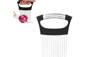 Extra Large Onion Slicing Holder, Stainless Steel Vegetable Onion Cutter Chopper Slicer Holder with 14 Long Needles Practical