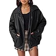 AUTOMET Womens Oversized Leather Jackets Faux Suede Fall Fashion Motorcycle Coats Winter Outfits Clothes Y2k Tops