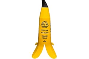 Berry 24 Inch Caution Wet Floor Banana Cone | 60CM Wet Floor Sign for Safety - Yellow | Easily Noticeable Plastic Floor Sign 