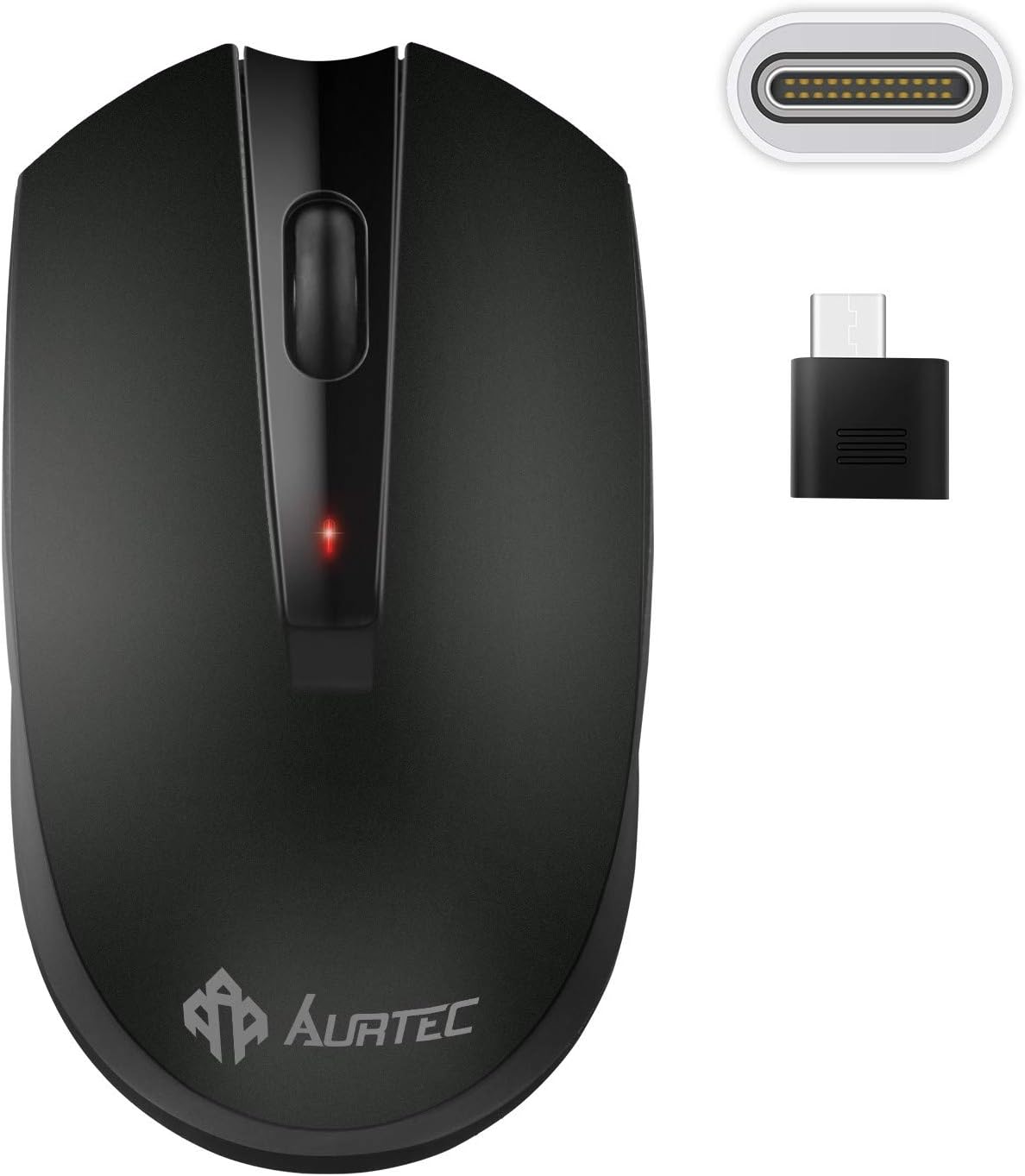 AURTEC Type C Wireless Mouse, 2.4GHz USB C Wireless Mice for Chromebook,USB C Laptop and More USB C Devices