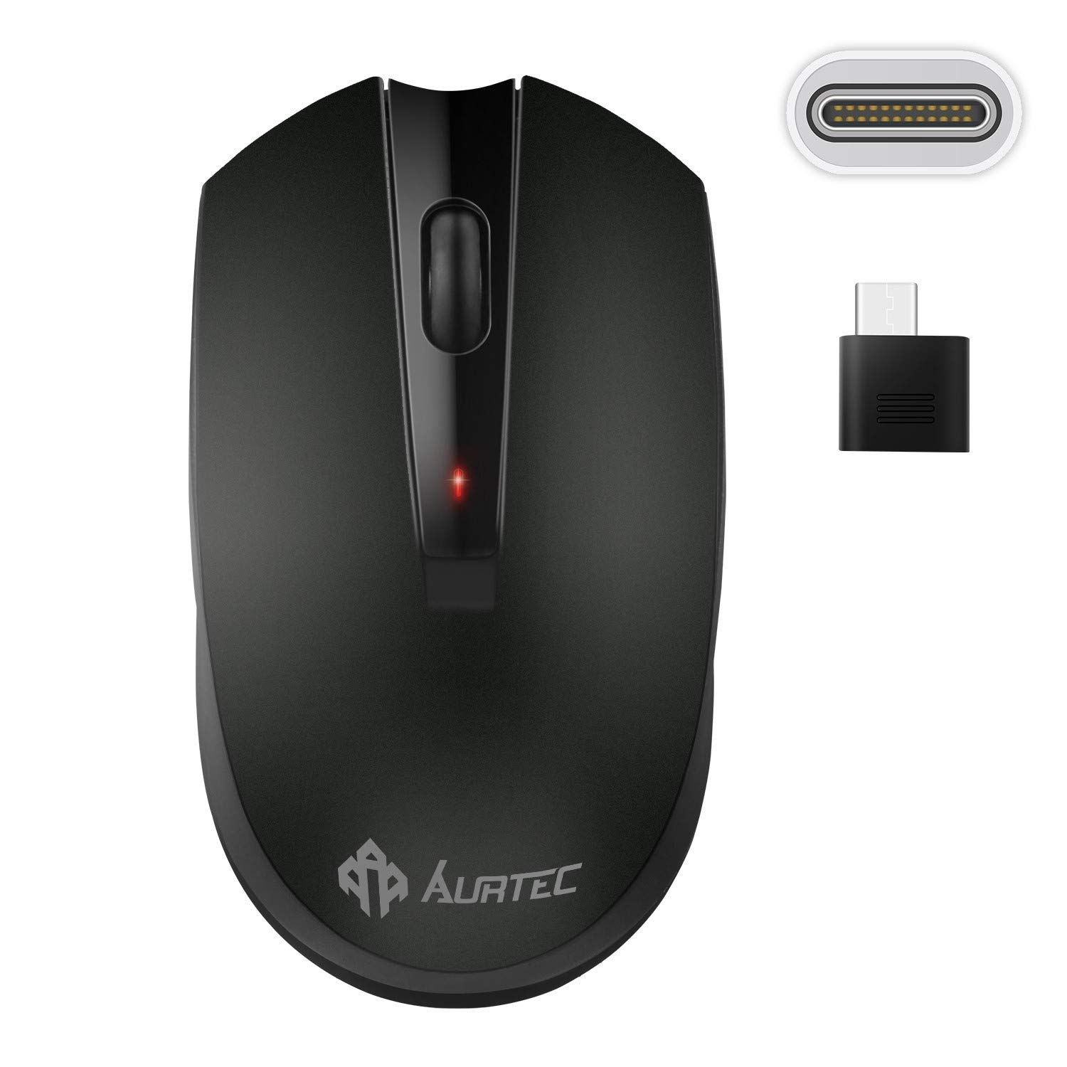 AURTEC Type C Wireless Mouse, 2.4GHz USB C Wireless Mice for Chromebook,USB C Laptop and More USB C Devices