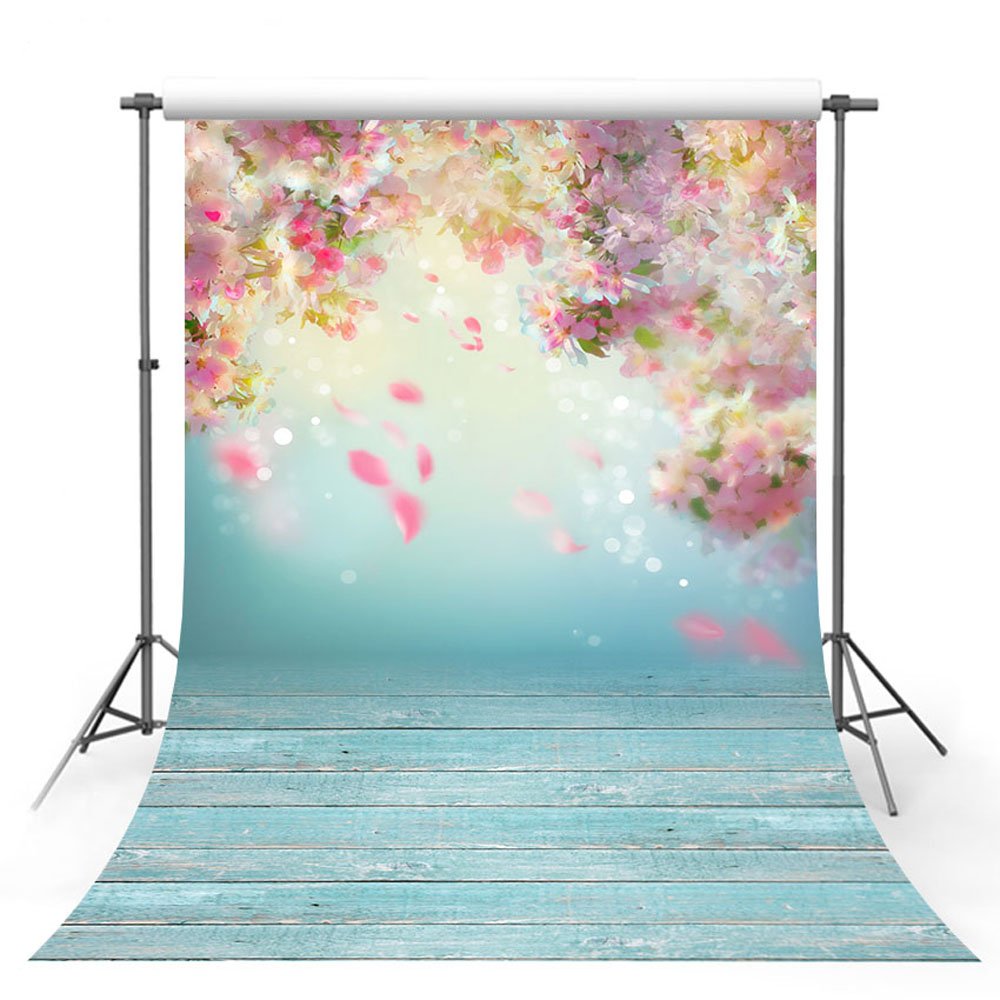 MEHOFOTO 5ftX7ft Photo Studio Background Romantic Pink Flower Petal Wedding Decoration Backdrops for Photography