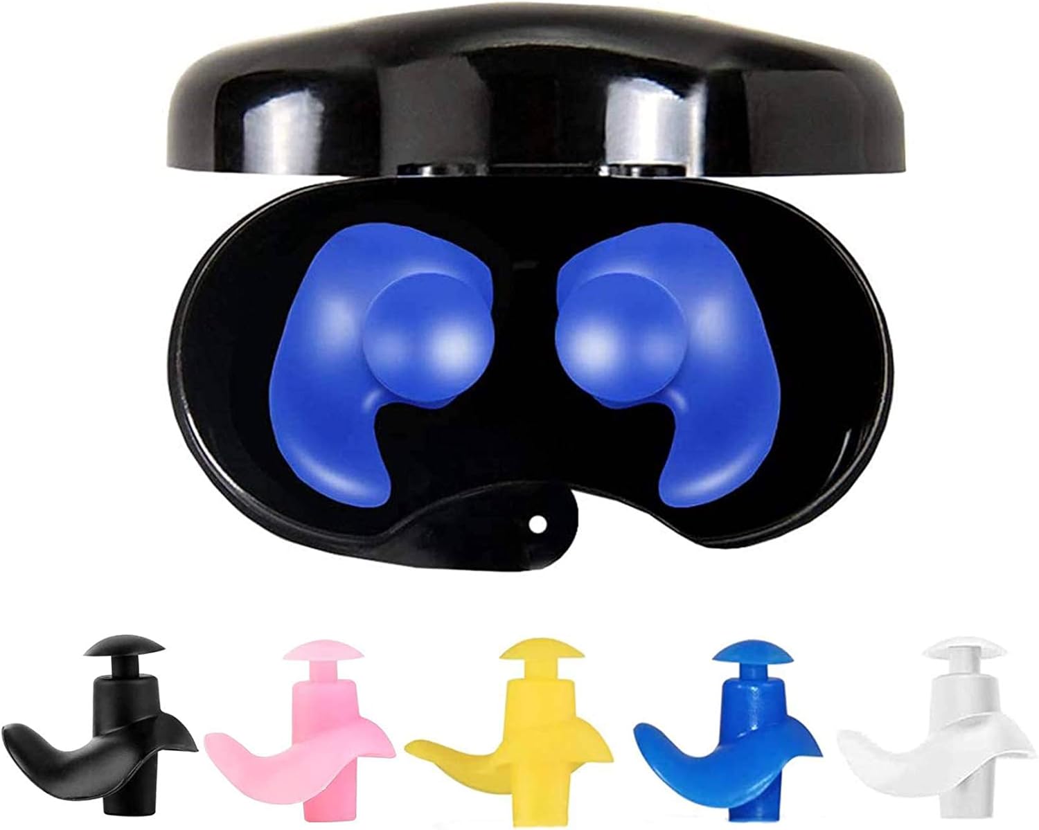 JAOK Swimming Ear Plugs, 5Pairs Pack Waterproof Reusable Silicone