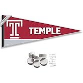 College Flags & Banners Co. Temple Owls Pennant Flag and Wall Tack Mount Pads