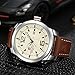 NAVIFORCE Original Genuine Leather Quartz Date Week Waterproof Sport Men Watch 9063 Brown Beige