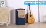efluky XL 100L Laundry Basket with Lid Bamboo Handles & Inner Bag (Blue) view 9