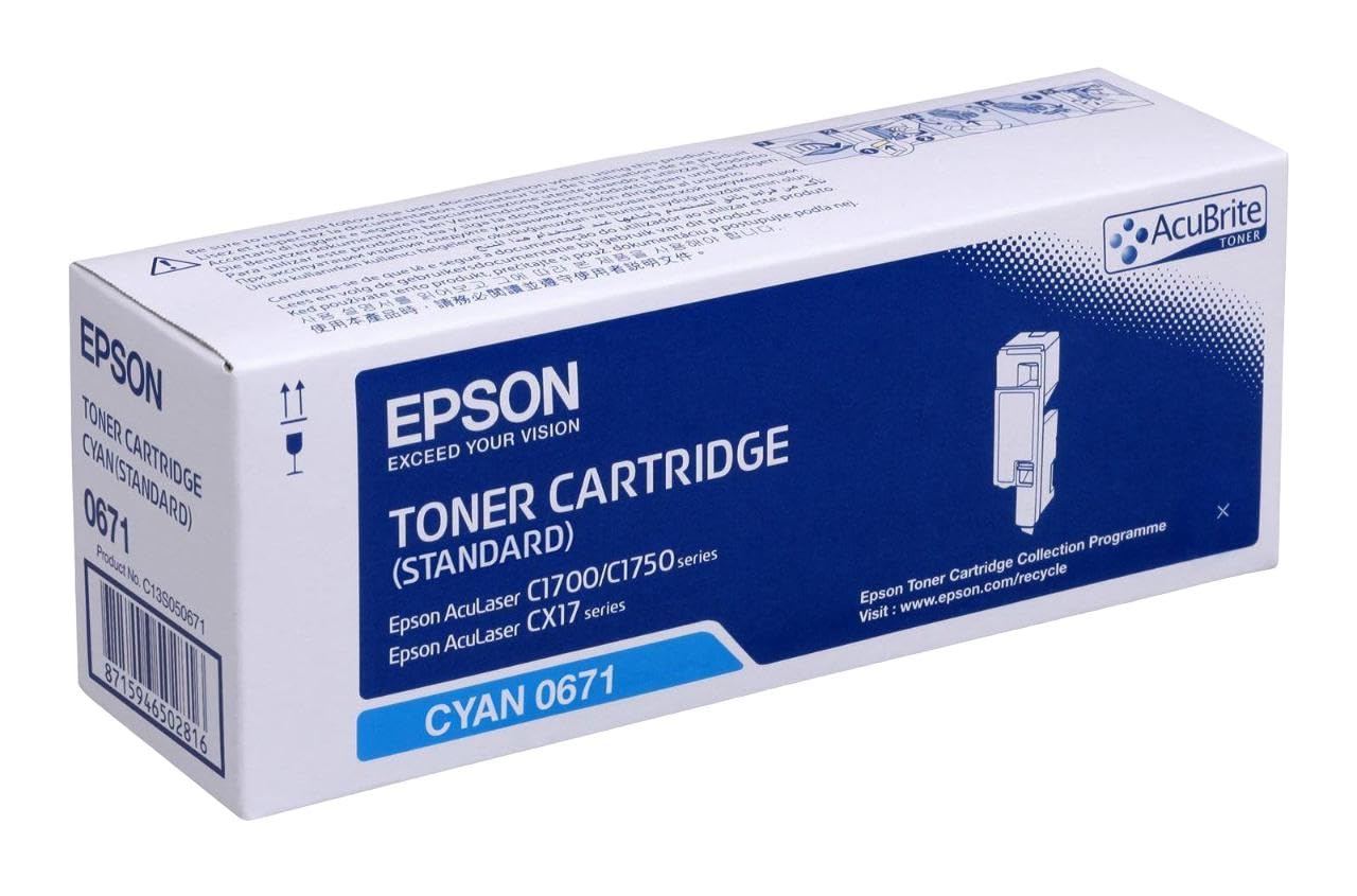Epson Toner Cartridge for C1700/C1750/CX1700 Printers, Cyan, Genuine