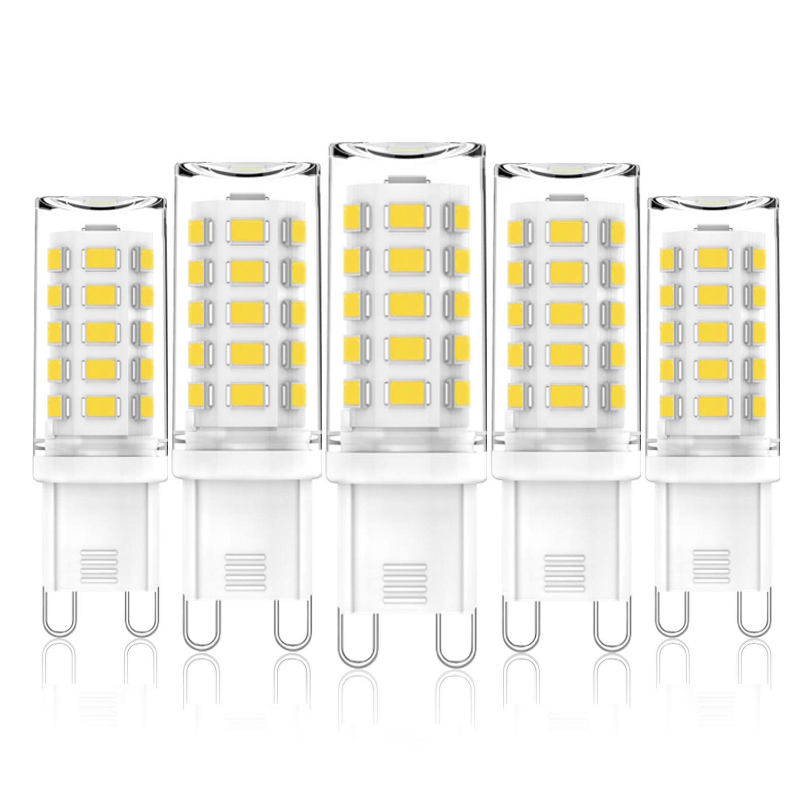 CHEERBEE G9 LED Bulbs Dimmable, Natural White 4000K, 3W G9 LED Light Bulb, 28W 33W 40W Halogen Replacement, Mini Capsule Bulbs for Chandelier, Cabinet Light, 340LM, AC 230V, No Flicker, 5 Pack