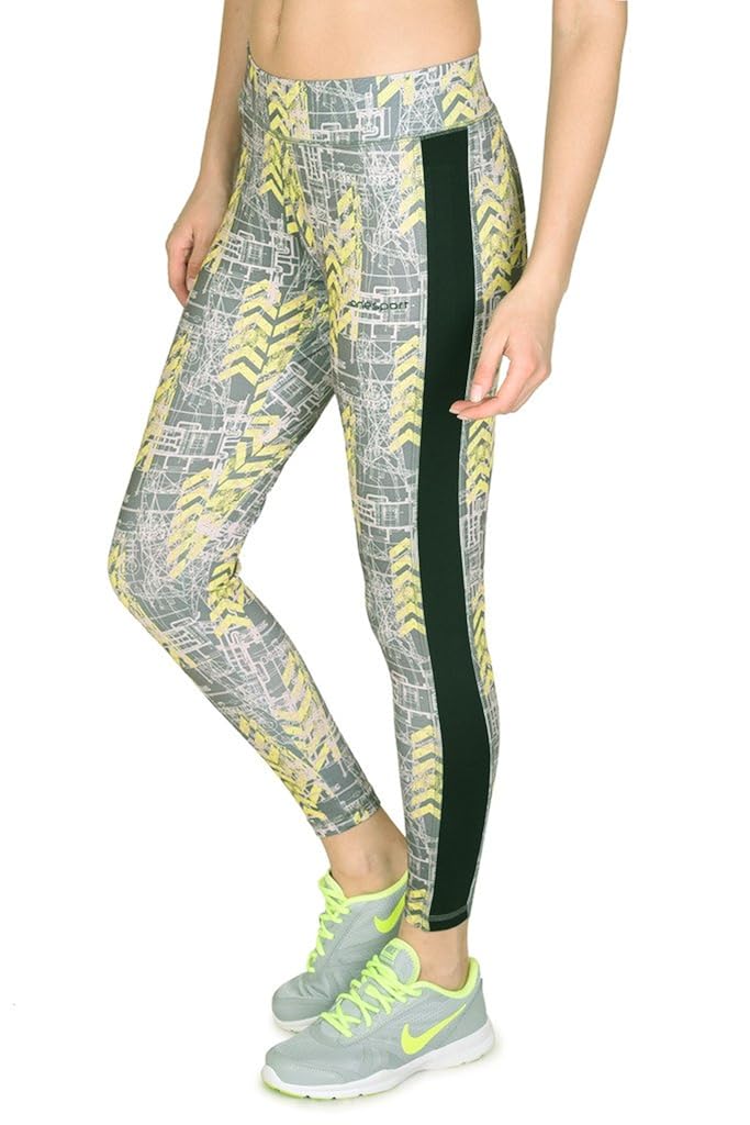 onesport women's polyester spandex jersey grey print tights(onsp23gp-p)