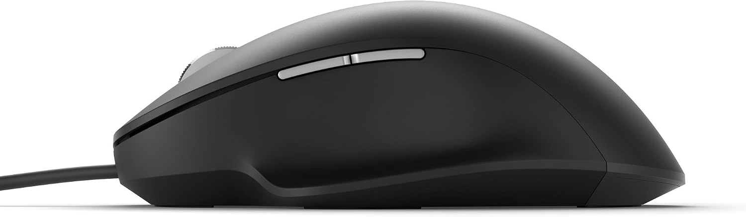 Microsoft Ergonomic Mouse, USB Wired, 5 Programmable Buttons, 1000 DPI, Comfortable for Work Editing, Office Use, Black - Image 4