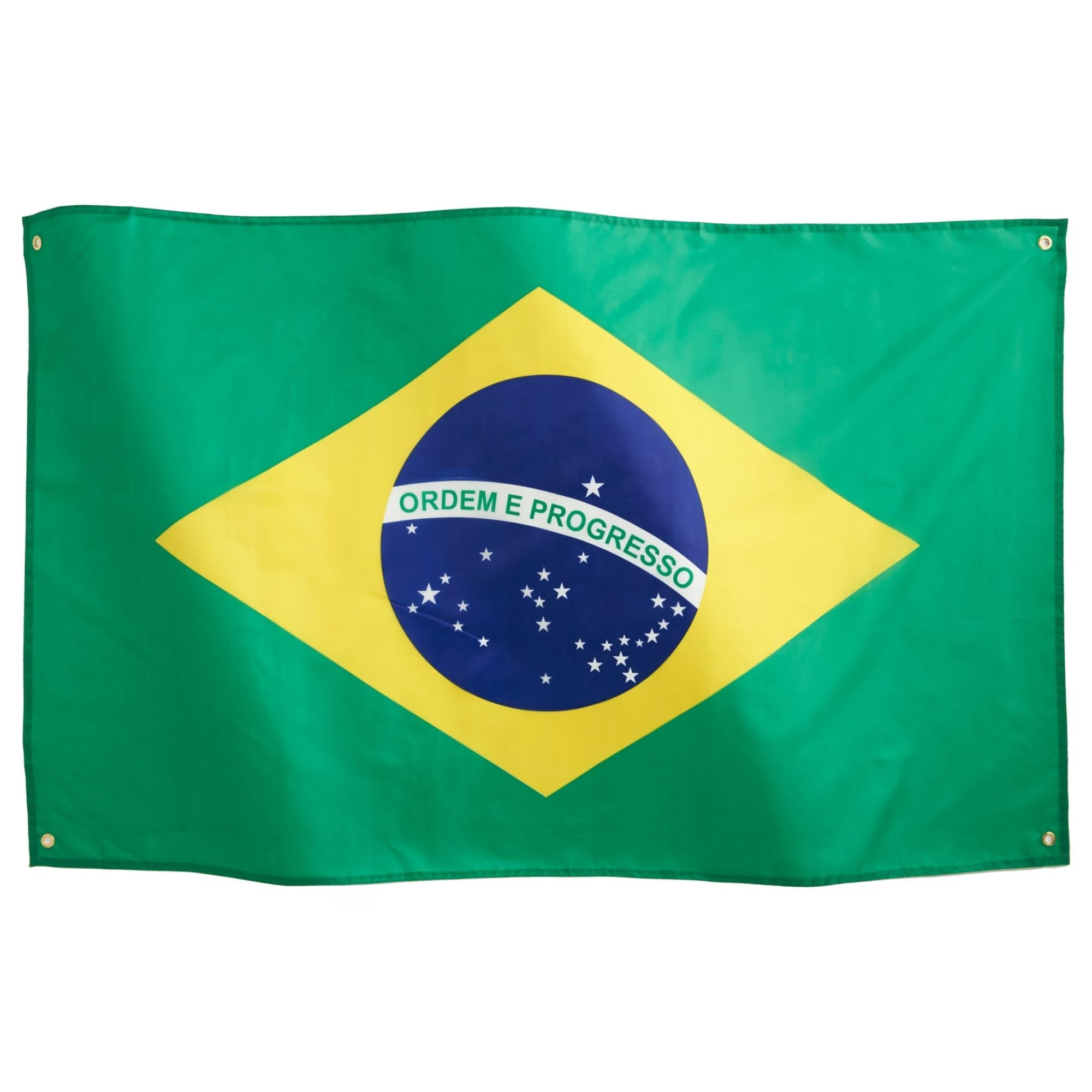 Runesol Brazil Flag 3x5, 91x152cm, Bandeira do Brasil, 4 Grommets, Brass Eyelet in Every Corner, Sao Paulo Anniversary, Carnival, Brazilian Banner, Football Supporters, Premium Flags, Waterproof — image 1