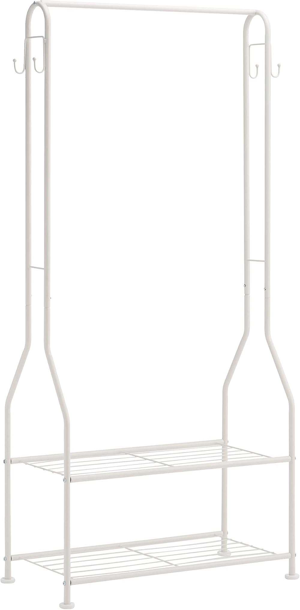 Amazon Basics Wardrobe with Two Bottom Shelves White 75 x 36.5 x 150 cm