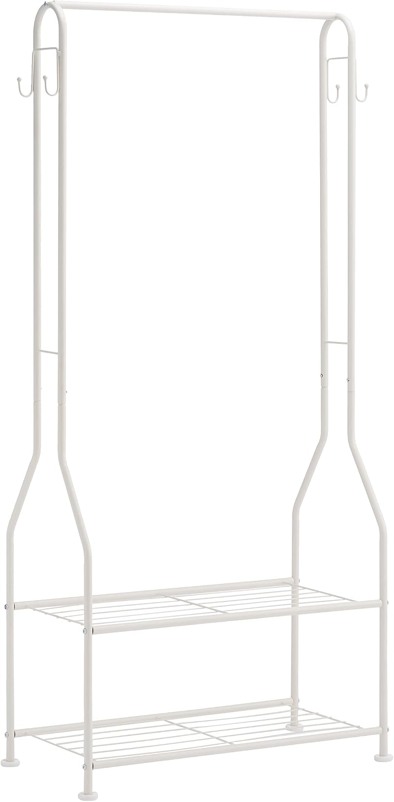 Amazon Basics Wardrobe with Two Bottom Shelves White 75 x 36.5 x 150 cm