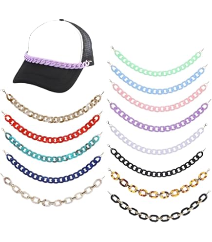 BOXOB 13-Piece Trucker Hat Chain Set - Gold & Silver Baseball Cap Brim Jewelry, Detachable DIY Accessories For Men & Women - View #5