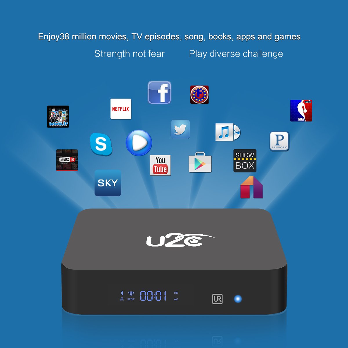 Android 7.1 TV BOX, [3GB RAM+16GB ROM] Amlogic S912 Octa Core 64 Bits Processor 3D 4K HD Player with LED Display 2.4G/5G Dual Wifi 1000M LAN-Z Turbo(2018 Newest)