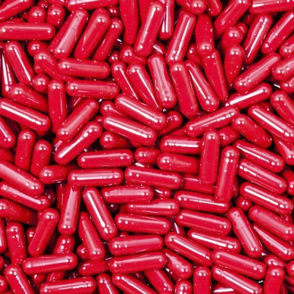 100 Size 1 Red Empty Gelatin Capsules Gelatine Hard Pill Cases Self Fill