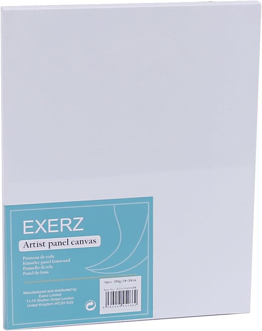 Exerz 24x30cm Canvas Panel 3mm 6pcs 280gsm 100% Cotton/Blank Artist Canvas Board/Triple Primed/Acid Free/Medium Grain - Oil & Acrylic - Image 4