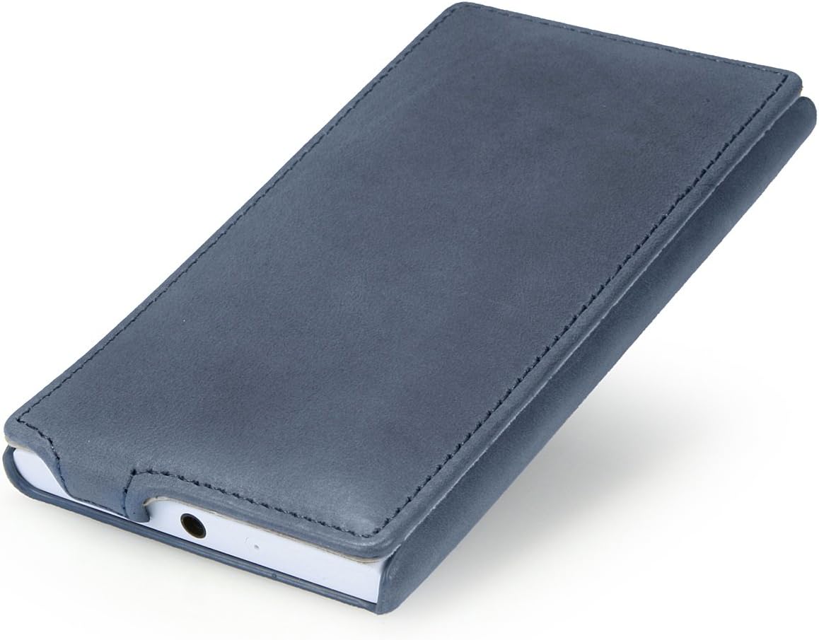 StilGut UltraSlim Genuine Leather Case for Nokia Lumia 1020, Old Style Ocean Blue - Image 5