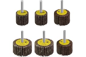 TorSor 6 Pack Flap Wheel Sander Set with 1/4'' Shank 3 Size 80 Grits Abrasive Sanding Flap Wheels for Die Grinder Power Rotary Tool Flex Shaft Grinders Polishing Rust Weld Burr Removing Coat Paint