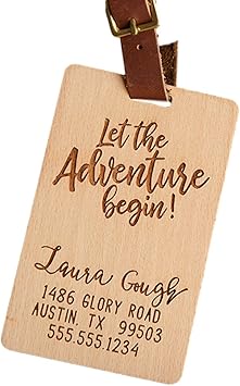 wooden luggage tags