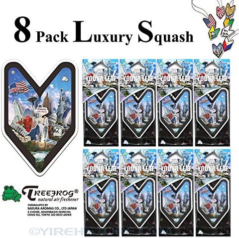 8 Pack Treefrog Young Leaf Luxury Squash Hanging Air Freshener Wakaba Shape