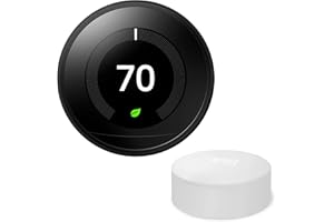 Google Nest Learning Thermostat (3rd Generation) (T3016-US) with Nest Temperature Sensor (T5000SF) (Black) (Renewed)